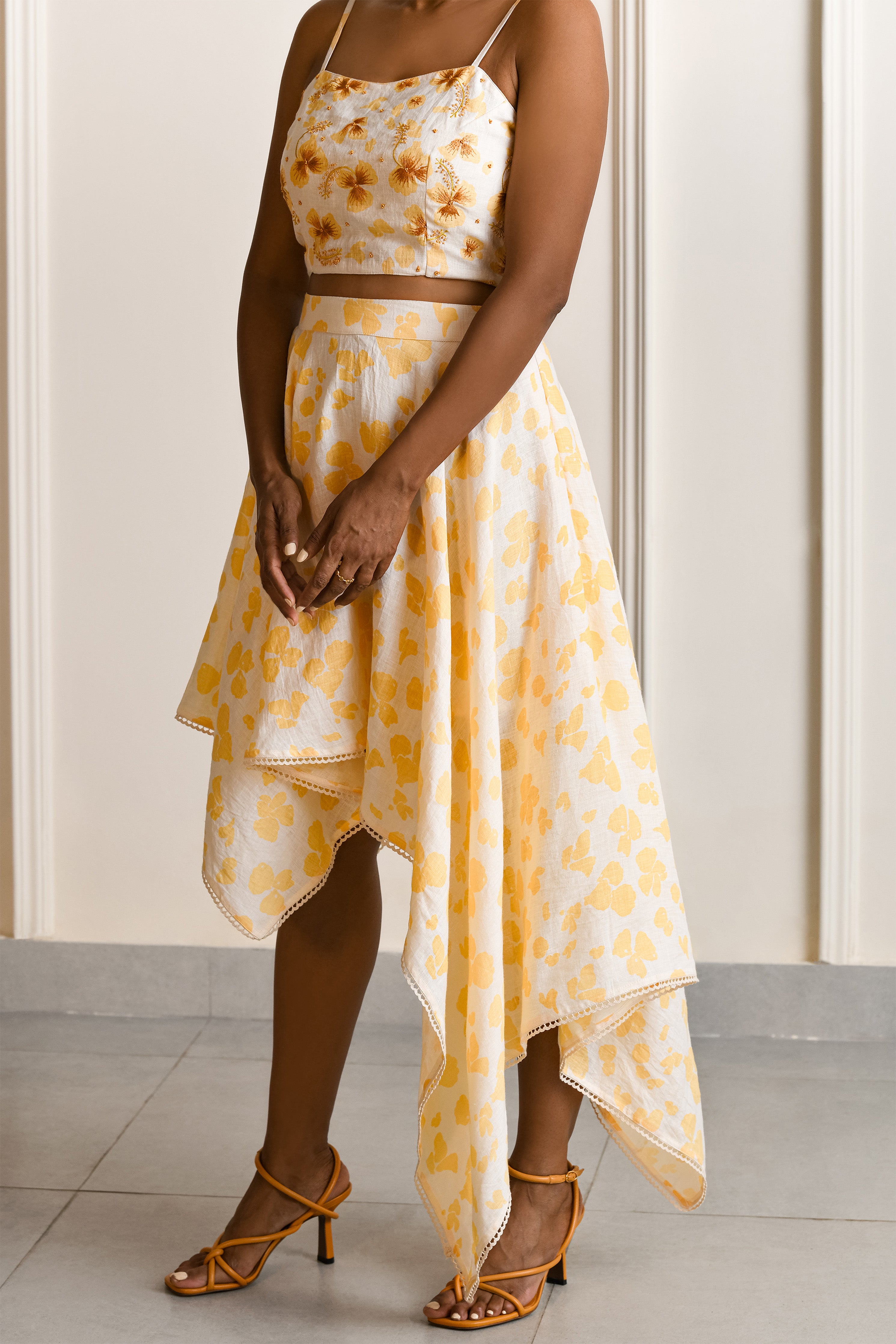 Buy PATRORNA Women's Wrap High-Low Skirt (SPV08S076_Beige_3XL) at Amazon.in